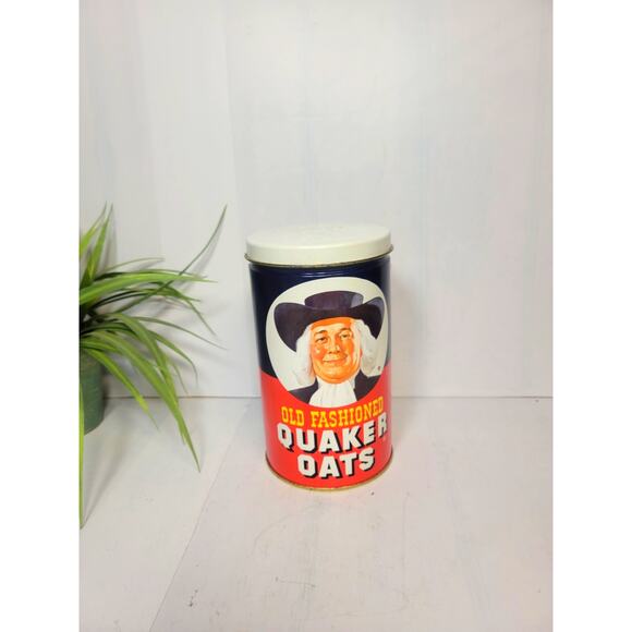 Vintage Old Fashioned Quaker Oats Tin 1982 Limited Edition Oatmeal Cookie Recipe - Picture 1 of 5